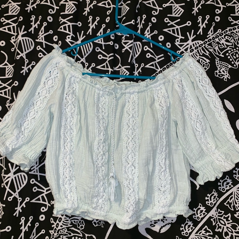 coral green crop top